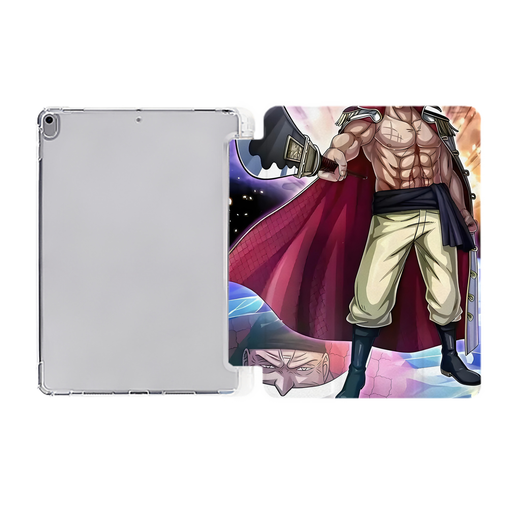 ワンピース ONE PIECE IPad ケース ペン収納付き 三つ折りスタンド PUレザー×シリコン 対応機種9.5/10.5/10.9インチ